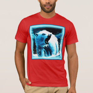 "Angry Polar Bear" Cute Painting. Buy Now T-Shirt