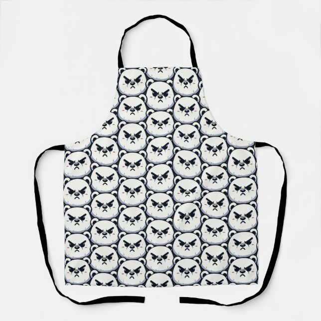 Angry Polar Bear Design Apron (Front)
