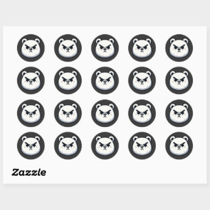 Angry Polar Bear Design Classic Round Sticker