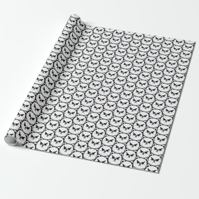 Angry Polar Bear Design Wrapping Paper (Unrolled)