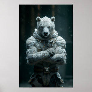 Angry Polar Bear Humanoid Poster