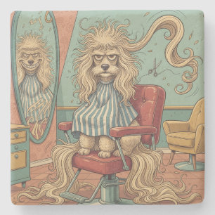 Angry Poodle  Stone Coaster