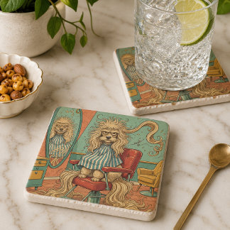 Angry Poodle  Stone Coaster