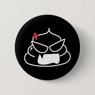 Angry Poop - Brootsch the PooPoo 6 Cm Round Badge