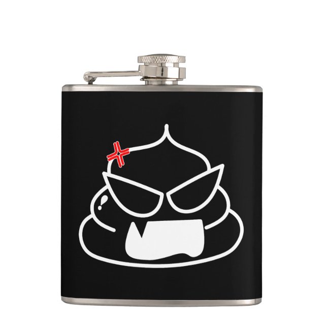 Angry Poop - Brootsch the PooPoo Hip Flask (Front)