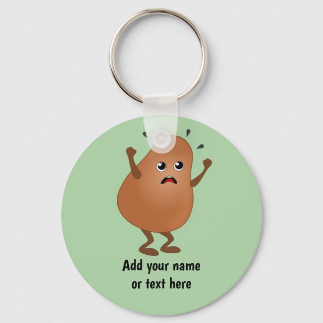Angry Potato - an annoyed little spud - your name  Key Ring (Front)