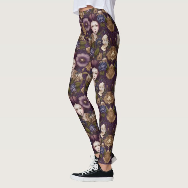 Angry Princess in Flower Garden Leggings – Cute (Left)
