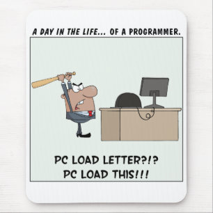 Angry Programmer Hits Computer Mouse Mat