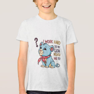 Angry Puff Lion – Cute Cartoon Lion Cub T-Shirt Tri-Blend Shirt