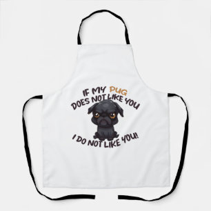 Angry Pug (Black) - Unique Design   Apron