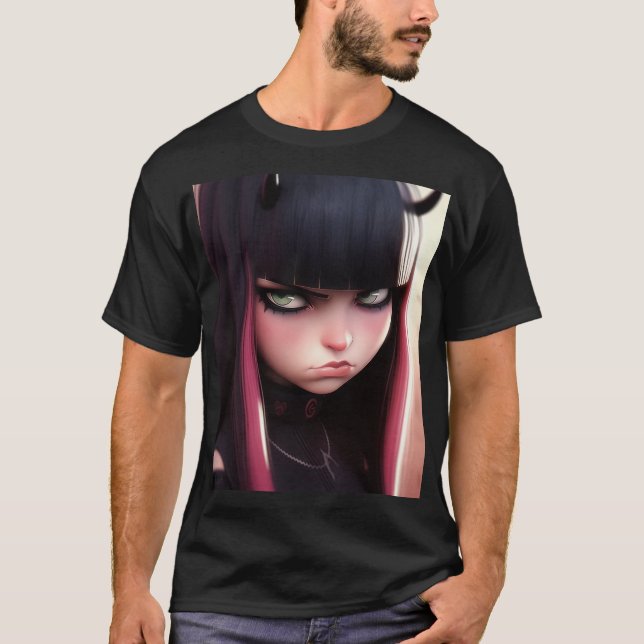 Angry Punk Rocker Girl T-Shirt (Front)