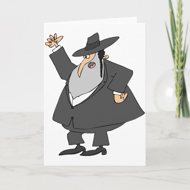 Angry Rabbi Greeting Cards (Front)