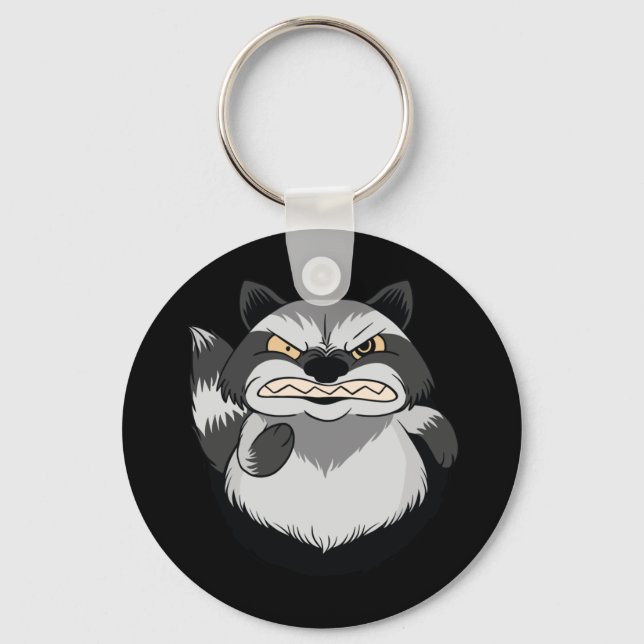 Angry Racoon Key Ring (Front)