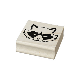 Angry Racoon Logo Rubber Stamp