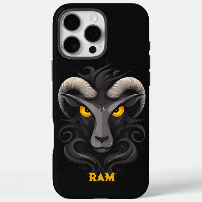 Angry Ram Black Case-Mate iPhone Case (Back)