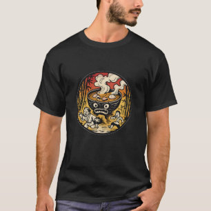 Angry Ramen Bowl Japanese Yokai Art T-Shirt