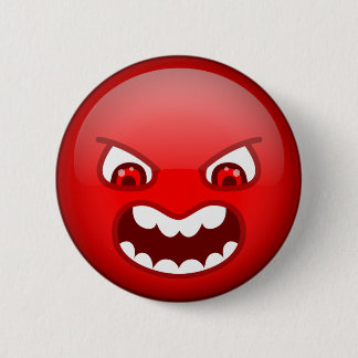 Angry red 6 cm round badge