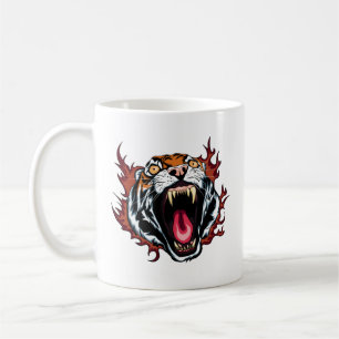 Angry Roaring Tiger Face Coffee Mug