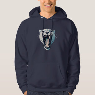 Angry Roaring Tiger Face Design Hoodie
