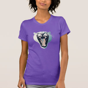 Angry Roaring Tiger Face Design T-Shirt