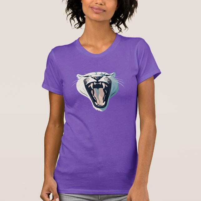 Angry Roaring Tiger Face Design T-Shirt (Front)