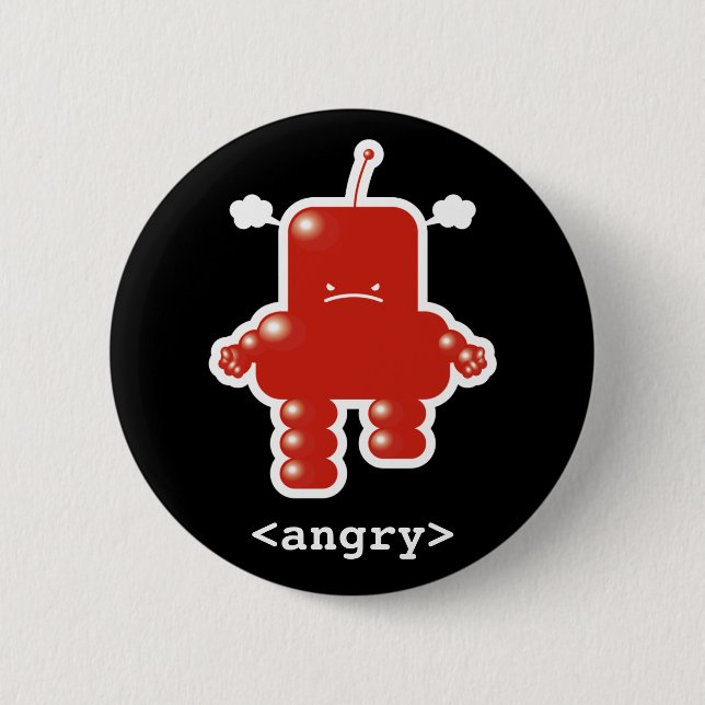 Angry Robot Button (Front)