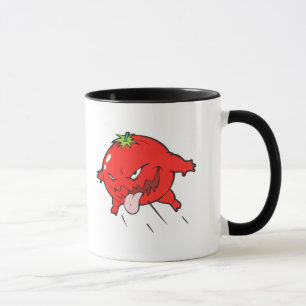 angry rotten tomato cartoon character mug