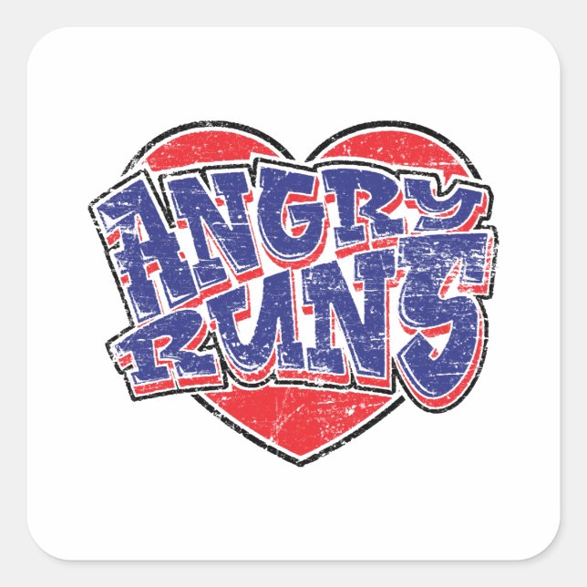 Angry Runs fans design v2  Square Sticker (Front)