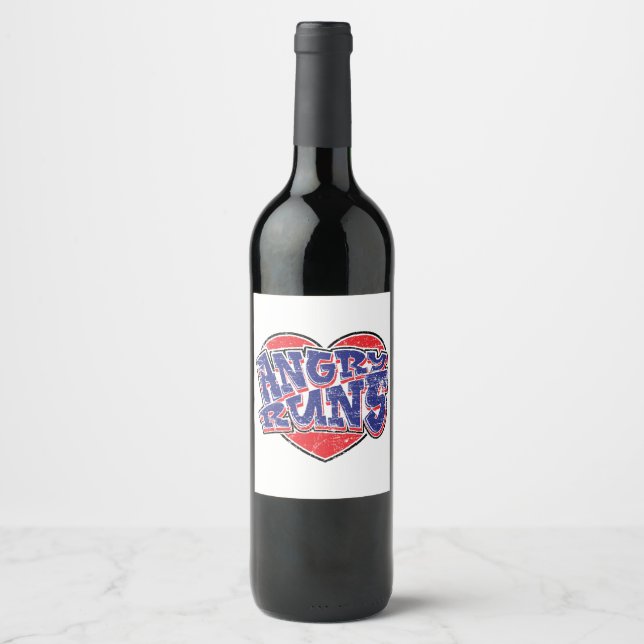 Angry Runs fans design v2  Wine Label (Front)
