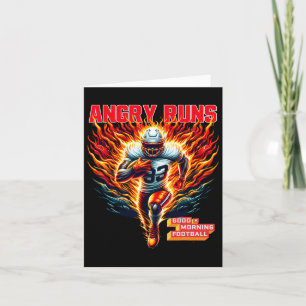 Angry Runs Good Morning Football Sport Lover Vinta Card