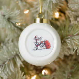 Angry Santa Christmas ball Ceramic Ball Christmas Ornament