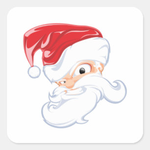 Angry Santa Claus Cartoon Square Sticker