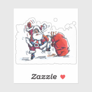 Angry Santa contour sticker