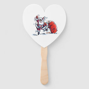 Angry Santa heart hand fans
