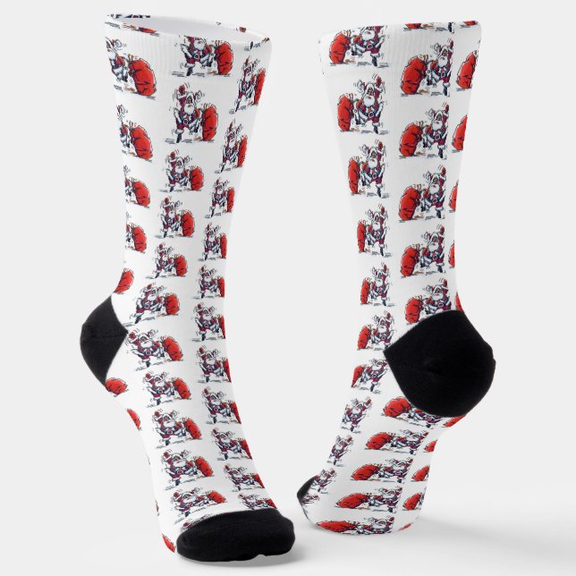 Angry Santa premium socks (Angled)
