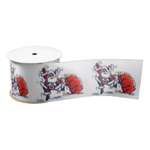 Angry Santa ribbon spool Satin Ribbon