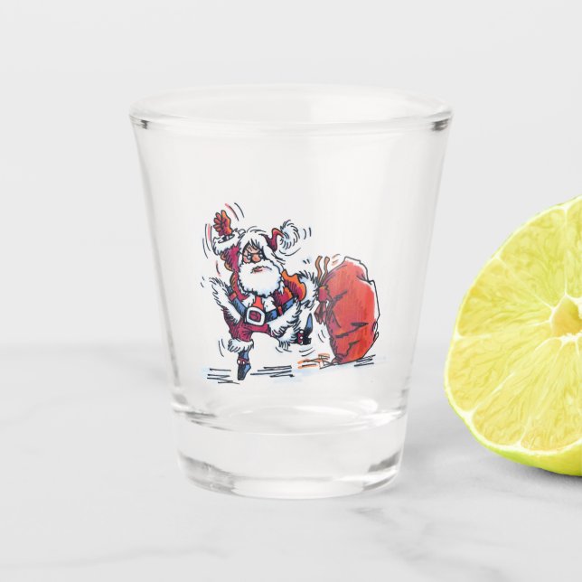 Angry Santa shot glass (Front)