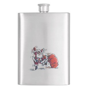 Angry Santa stainless steel flask