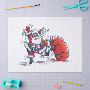 Angry Santa tissue paper large