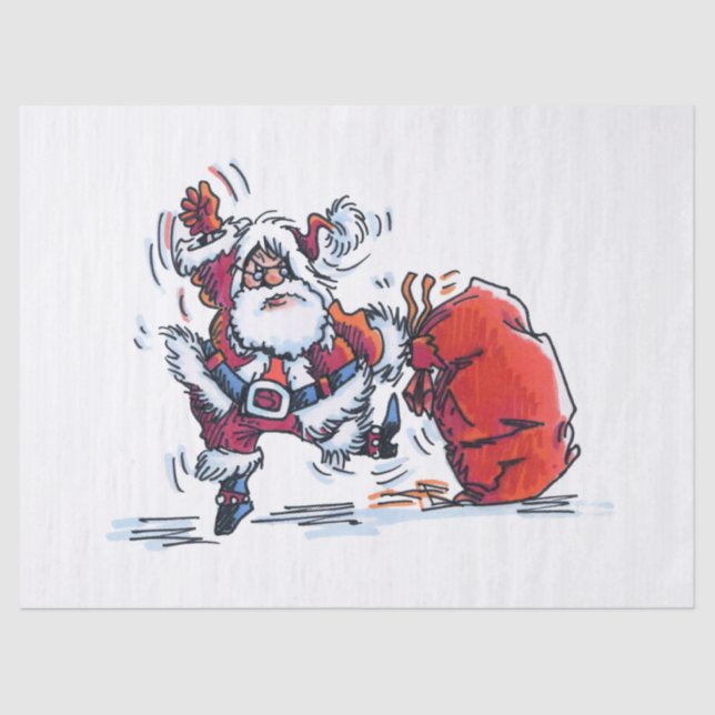 Angry Santa tissue paper large (Front)