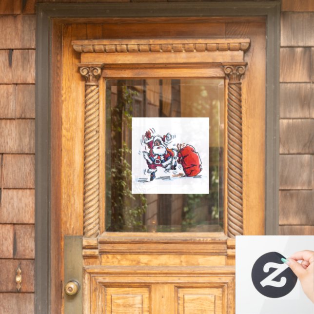 Angry Santa window cling (Home Door)