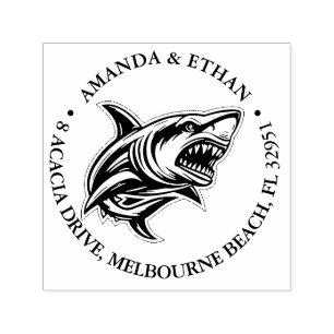 Angry Shark Theme Self-inking Stamp