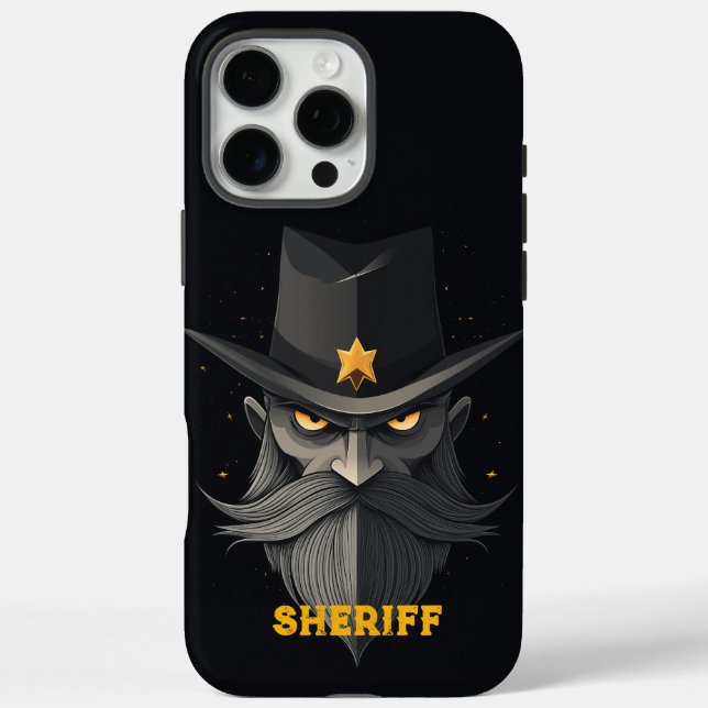 Angry Sheriff Black Case-Mate iPhone Case (Back)