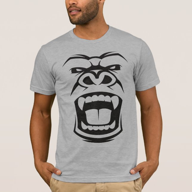 Angry Silverback Gorilla: Aggressive Alpha Primate T-Shirt (Front)
