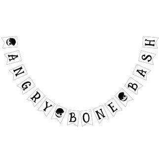 Angry Skeleton Bone Bash Halloween Bunting