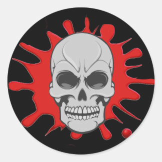 Angry Skull & Blood Splat: Custom Sticker