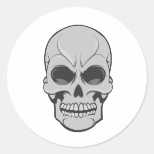 Angry Skull: Vector Illustration: Classic Round Sticker