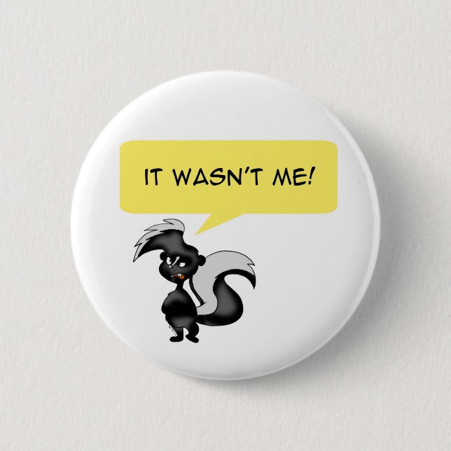 Angry skunk 6 cm round badge (Front)