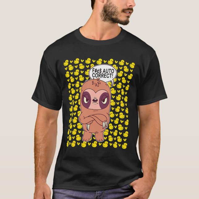 Angry Sloth Nap Sloth Lazy Sleeping T-Shirt (Front)