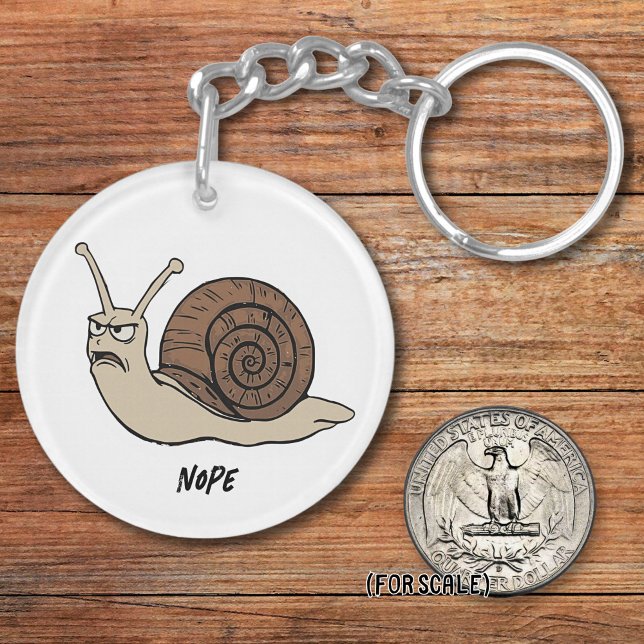 Angry Snail Drawing Sarcastic Phrase Bag Charm Key Ring (Creator Uploaded)